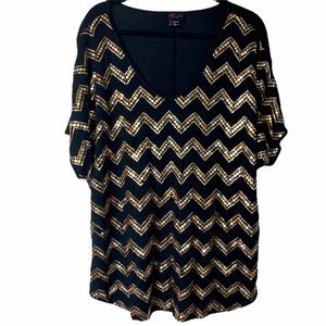 Torrid Chevron Sequin Top Size 2